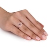 Thumbnail Image 2 of 7.0mm Morganite and 0.14 CT. T.W. Diamond Frame Ring in Rose Rhodium Sterling Silver