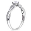 3.5mm Lab-Created White Sapphire and Diamond Accent Promise Ring in 10K White Gold