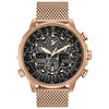 Thumbnail Image 1 of Men's Citizen Eco-Drive® Promaster Navihawk A-T Rose-Tone Mesh Watch with Black Dial (Model: JY8033-51E)