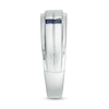 Thumbnail Image 3 of Vera Wang Love Collection Men's 0.12 CT. T.W. Square-Cut Diamond and Blue Sapphire Wedding Band in 14K White Gold