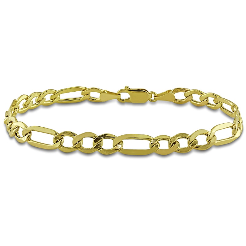 Men's 7.0mm Figaro Chain Bracelet in 10K Gold - 9.0"