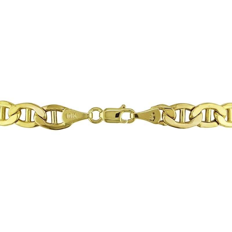 Main Image 2 of Men's 7.0mm Mariner Chain Bracelet in 10K Gold - 9.0"