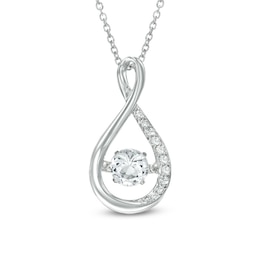 Unstoppable Love™ 4.5mm Lab-Created White Sapphire Infinity Pendant in Sterling Silver