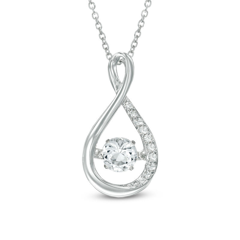 Unstoppable Loveâ¢ 4.5mm Lab-Created White Sapphire Infinity Pendant in Sterling Silver