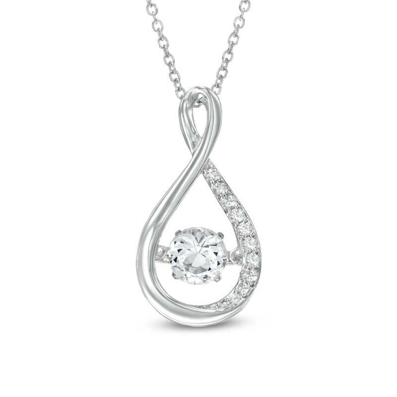 Main Image 1 of Unstoppable Love™ 4.5mm Lab-Created White Sapphire Infinity Pendant in Sterling Silver
