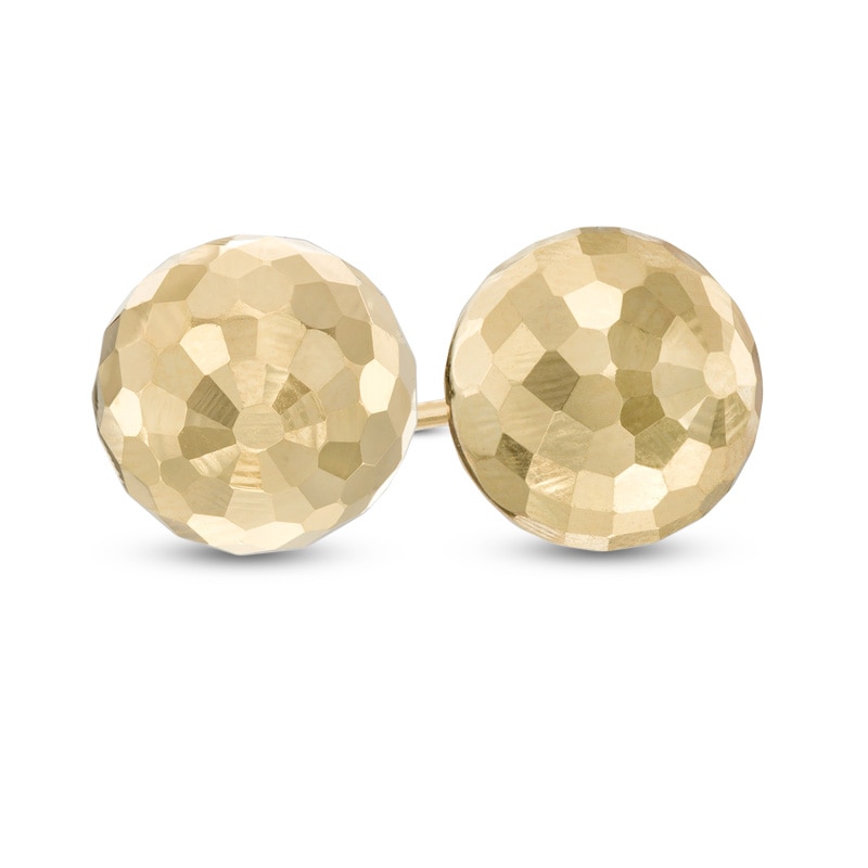 9.5mm Diamond-Cut Ball Stud Earrings in 10K Gold|Peoples Jewellers