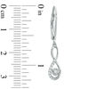 Thumbnail Image 2 of 0.11 CT. T.W. Diamond Infinity Drop Earrings in 10K White Gold