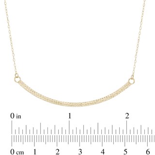 Diamond-Cut Curved Bar Necklace in 10K Gold