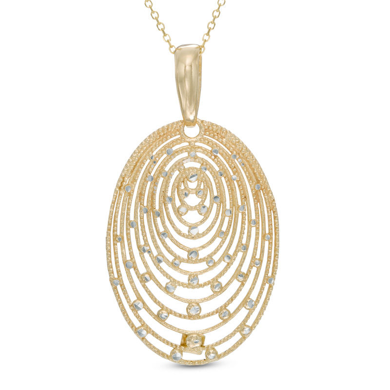 Diamond-Cut Oval Pendant in 10K Gold|Peoples Jewellers