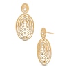 Diamond-Cut Oval Drop Earrings in 10K Gold