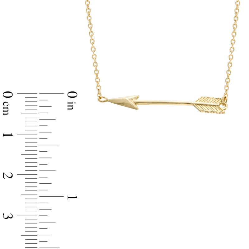 Main Image 2 of Sideways Arrow Necklace in 10K Gold