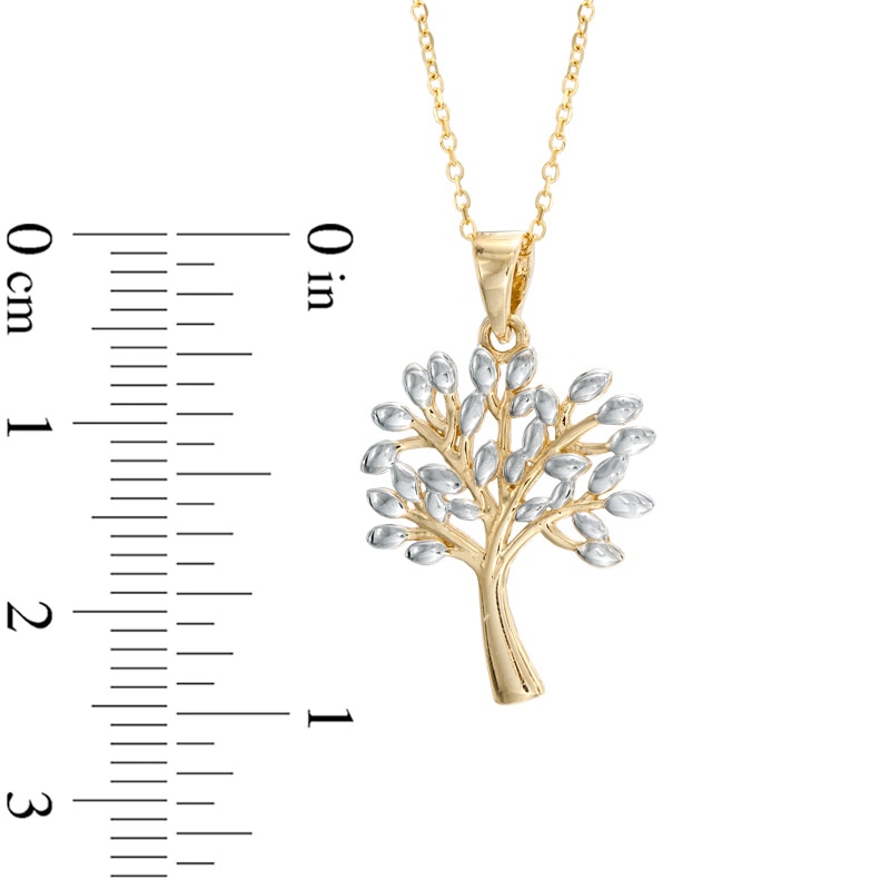 Tree Pendant in 10K Two-Tone Gold
