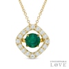 Thumbnail Image 0 of Unstoppable Love™ 6.0mm Lab-Created Emerald Frame Pendant in Sterling Silver with 14K Gold Plate