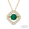 Thumbnail Image 1 of Unstoppable Love™ 6.0mm Lab-Created Emerald Frame Pendant in Sterling Silver with 14K Gold Plate
