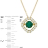 Thumbnail Image 2 of Unstoppable Love™ 6.0mm Lab-Created Emerald Frame Pendant in Sterling Silver with 14K Gold Plate