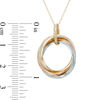Large Intertwined Circles Pendant in 10K Tri-Tone Gold