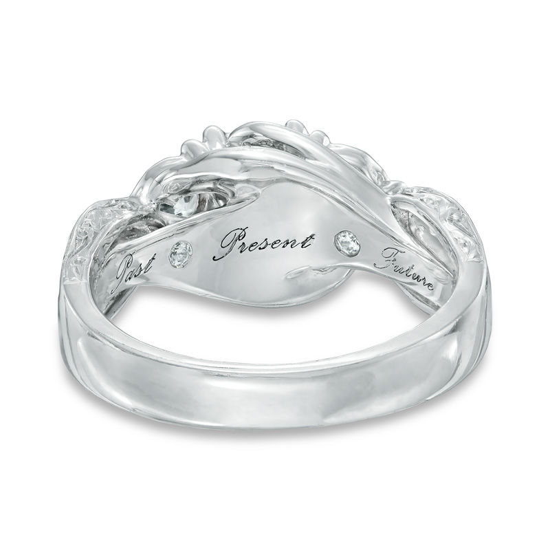 1.00 CT. T.W. Diamond Past Present Future® Ring in 10K White Gold