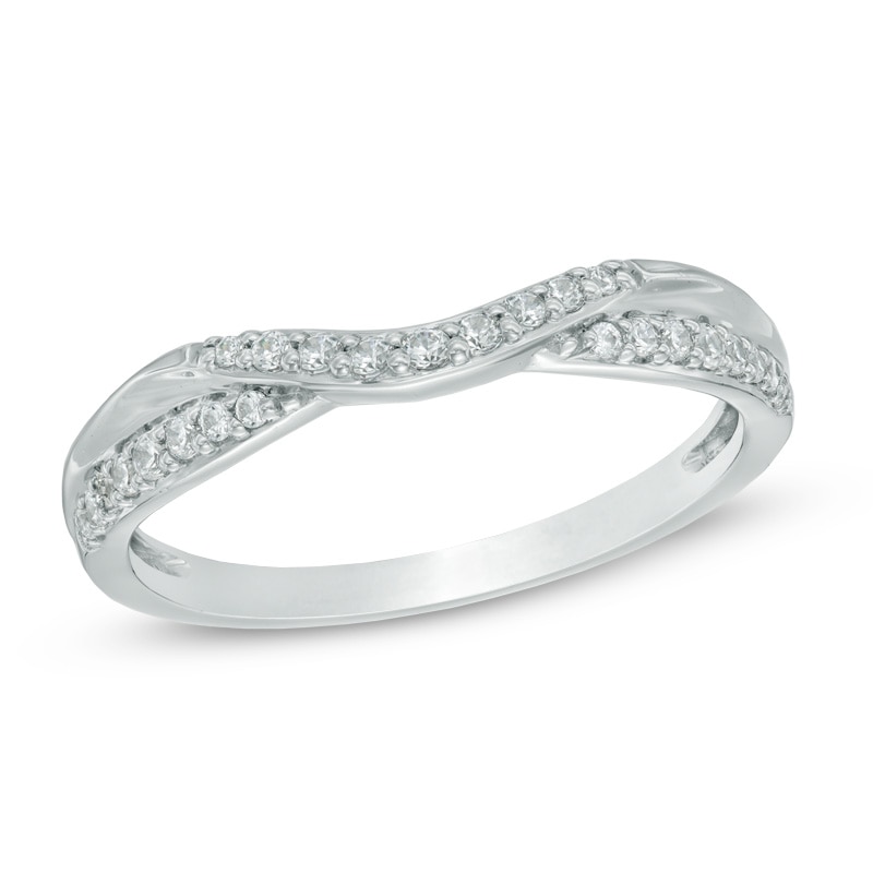 0.20 CT. T.W. Diamond Contour Wedding Band in 14K White Gold|Peoples Jewellers