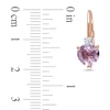 Thumbnail Image 2 of 7.0mm Heart-Shaped Amethyst and White Lab-Created Sapphire Drop Earrings in Rose Rhodium Sterling Silver