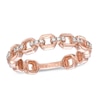 Thumbnail Image 1 of 0.09 CT. T.W. Diamond Three Stone Link Anniversary Band in 10K Rose Gold