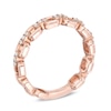 Thumbnail Image 1 of 0.09 CT. T.W. Diamond Three Stone Link Anniversary Band in 10K Rose Gold