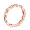 Thumbnail Image 2 of 0.09 CT. T.W. Diamond Three Stone Link Anniversary Band in 10K Rose Gold