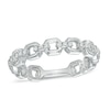 Thumbnail Image 0 of 0.09 CT. T.W. Diamond Three Stone Link Anniversary Band in 10K White Gold