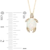 Thumbnail Image 2 of Oval Lab-Created Opal and Diamond Accent Turtle Pendant in Sterling Silver with 14K Gold Plate