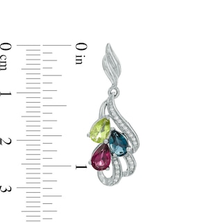 Multi-Gemstone and Diamond Accent Drop Earrings in Sterling Silver