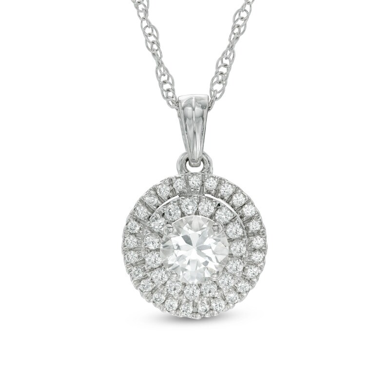Main Image 1 of Lab-Created White Sapphire Butterfly Pendant in Sterling Silver with 14K Rose Gold Plate