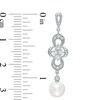 6.0-7.0mm Freshwater Cultured Pearl and Lab-Created White Sapphire Drop Earrings in Sterling Silver