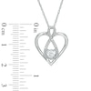 Thumbnail Image 3 of 4.0mm Lab-Created White Sapphire and Diamond Accent Infinity Heart with "MOM" Pendant in Sterling Silver