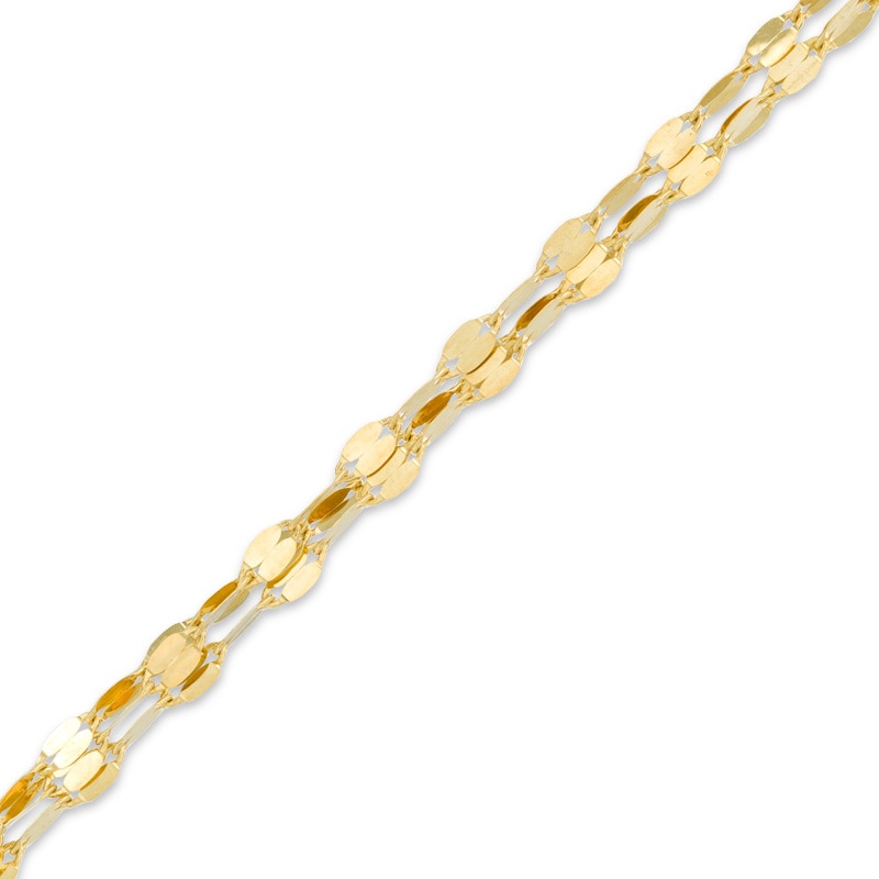Triple Strand Polished Oval Link Bracelet in 14K Gold - 7.5"|Peoples Jewellers