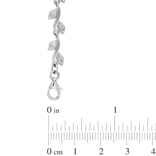 6.0-7.5mm Freshwater Cultured Pearl and Lab-Created White Sapphire Floral Necklace in Sterling Silver-18.5"