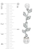 Thumbnail Image 1 of 5.0 - 6.5mm Cultured Freshwater Pearl and Lab-Created White Sapphire Floral Drop Earrings in Sterling Silver