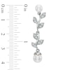 5.0-6.5mm Freshwater Cultured Pearl and Lab-Created White Sapphire Floral Drop Earrings in Sterling Silver