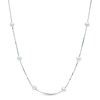 4.5-5.0mm Freshwater Cultured Pearl Station Necklace in Sterling Silver