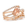 Thumbnail Image 1 of Le Vian® Morganite and 0.43 CT. T.W. Diamond Ring in 14K Strawberry Gold™