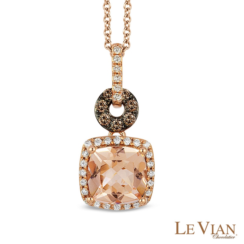 Le Vian® Morganite and 0.22 CT. T.W. Diamond Pendant in 14K Strawberry Gold™