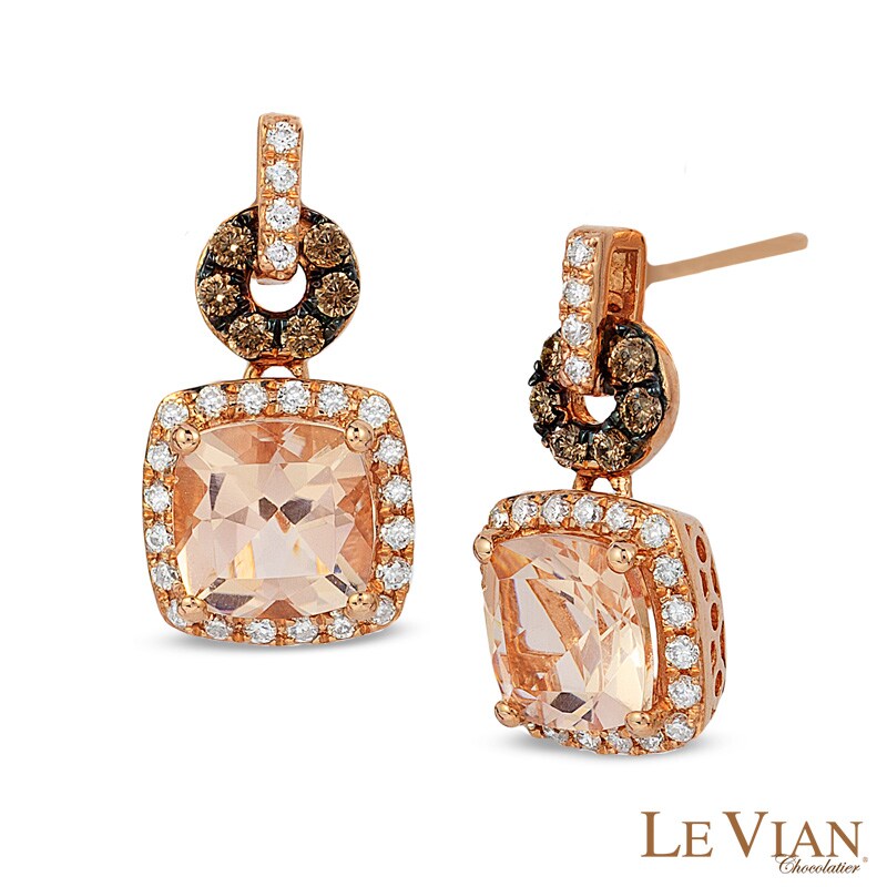 Le Vian® Morganite and 0.31 CT. T.W. Diamond Earrings in 14K Strawberry Gold™|Peoples Jewellers