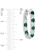 Thumbnail Image 2 of Lab-Created Emerald and White Sapphire Inside-Out Hoop Earrings in Sterling Silver