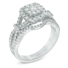 Thumbnail Image 2 of 0.98 CT. T.W. Composite Diamond Frame Bridal Set in 14K White Gold