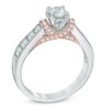 Thumbnail Image 2 of 1.00 CT. T.W. Diamond Collar Engagement Ring in 14K Two-Tone Gold