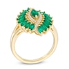 Thumbnail Image 1 of Marquise-Cut Lab-Created Emerald and White Sapphire Ring in Sterling Silver with 14K Gold Plate