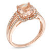 Thumbnail Image 2 of Your Stone Your Story™ 8.0mm Morganite and 0.14 CT. T.W. Diamond Collar Vintage-Style Ring in 14K Rose Gold