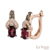 Thumbnail Image 0 of Le Vian® Raspberry Rhodolite™ and 0.22 CT. T.W. Diamond Earrings in 14K Strawberry Gold™