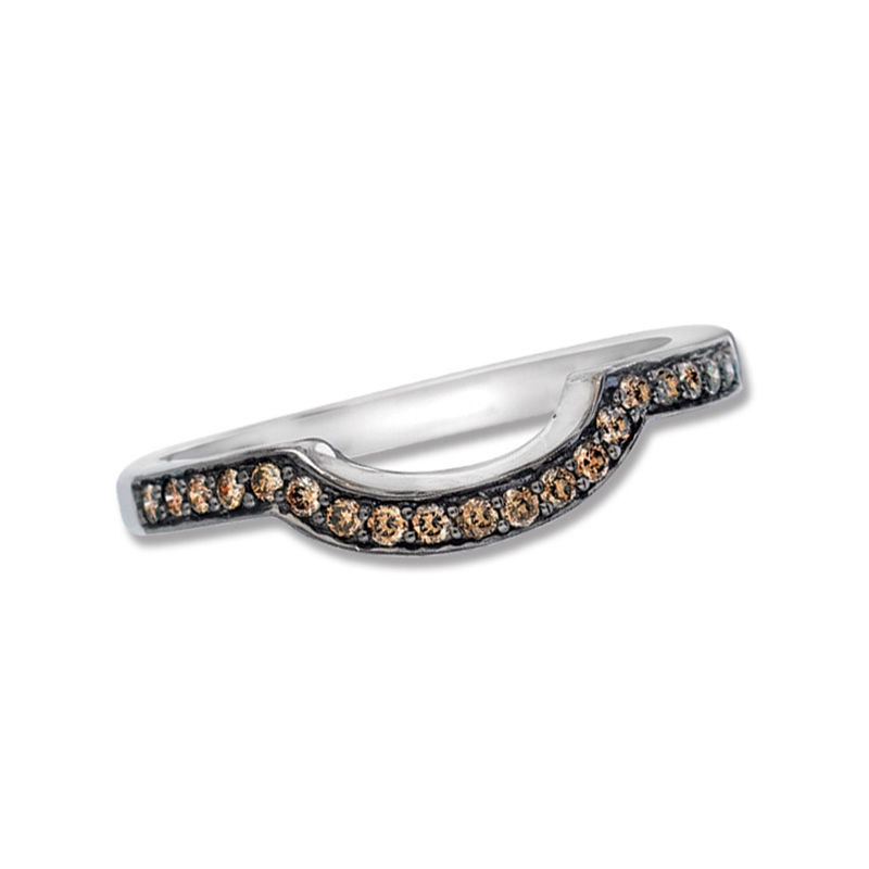 Main Image 1 of Le Vian Chocolate Diamonds® 0.17 CT. T.W. Diamond Contour Wedding Band in 14K Vanilla Gold™