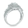 Thumbnail Image 2 of 1.75 CT. T.W. Diamond Frame Cluster Bridal Set in 14K White Gold