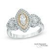 Thumbnail Image 0 of 0.95 CT. T.W. Marquise Diamond Past Present Future® Ring in 14K Two-Tone Gold