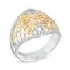 Thumbnail Image 2 of Vera Wang Love Collection 0.15 CT. T.W. Diamond Rose Lace Ring in Sterling Silver and 14K Gold